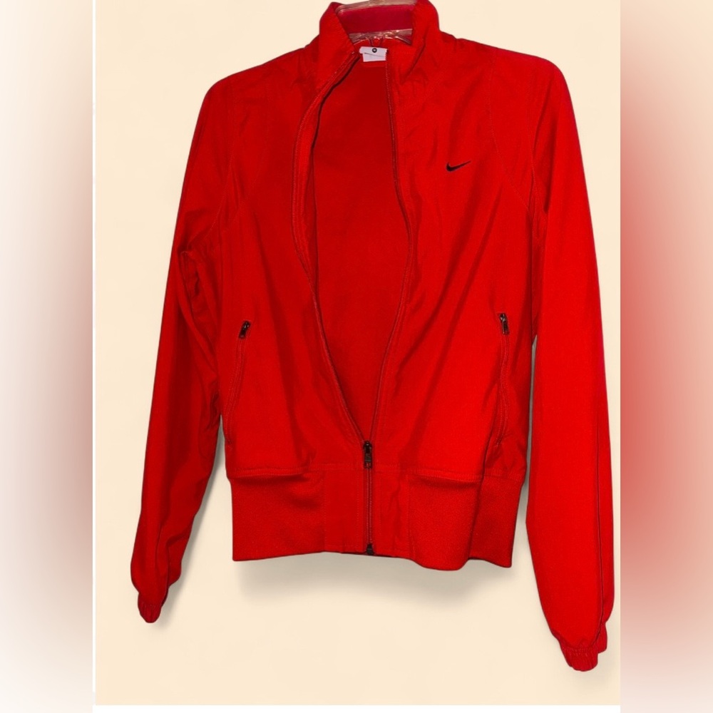 Nike Women’s Red Bomber Jacket | Size Medium | Lightweight Windbreaker